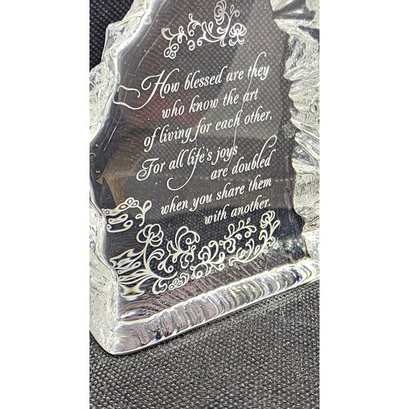Rare How Blessed Are They Inspirational Paperweight, Shelf Home Decor Crystal - Picture 8 of 13